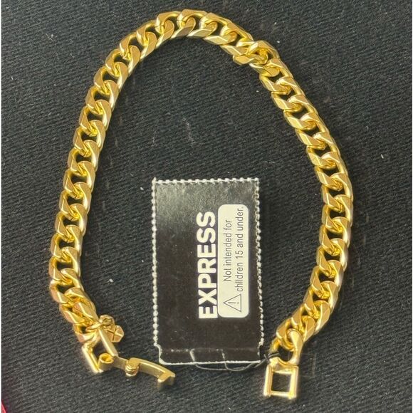 Express Gold Tone Link 8 inch Lobster Clasp Bracelet - Picture 3 of 6